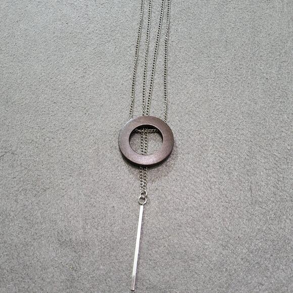 Woman's Long Layered Minimalist Necklace 24" - Picture 1 of 7